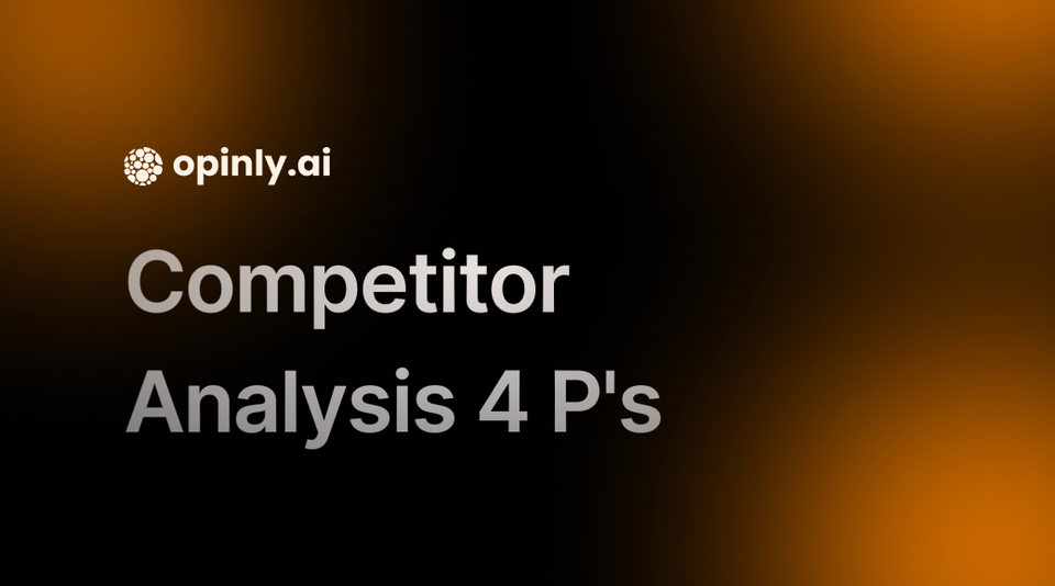 What are the 4 P's of Competitor Analysis?